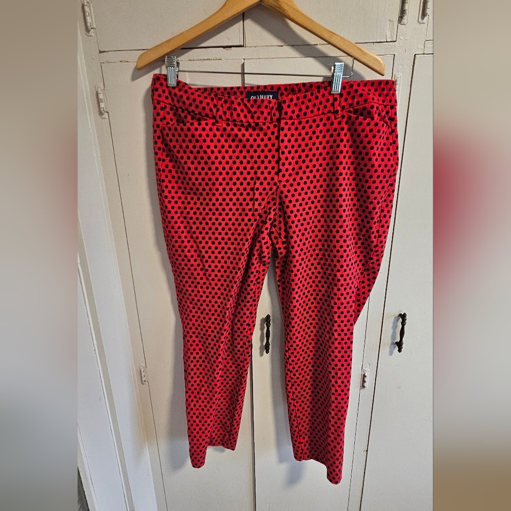 Old Navy Womens Red Polka Dot Pants Size 16